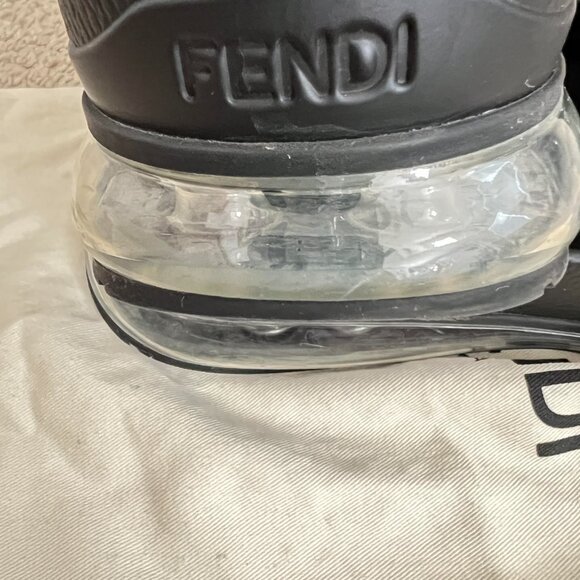 $1395 Authentic FENDI Roma Made in ITALY Men\'s Black Leather Suede Sandals Sz.10 main image 4